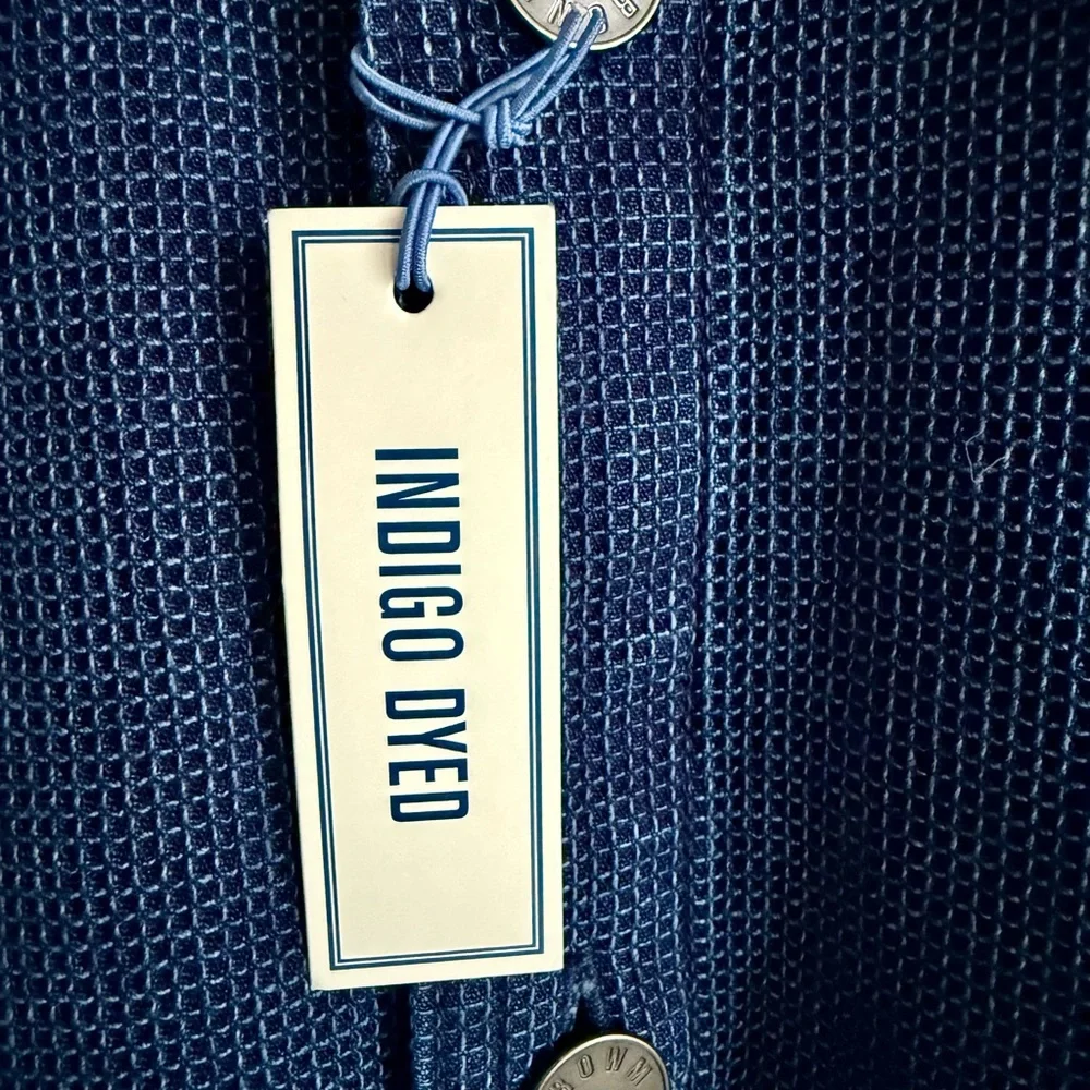ROWM Shacket/Jacket Waffle Texture Indigo Dyed for Men Casual Chore Barn